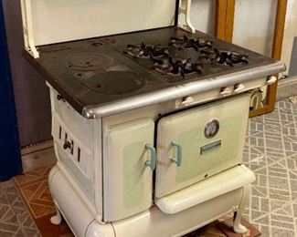 Antique Barstow model No. 2-83 wood and coal cook stove (with gas conversion)