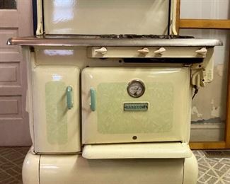 Antique Barstow model No. 2-83 wood and coal cook stove (with gas conversion)