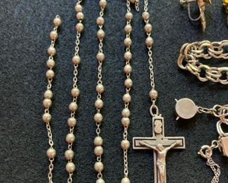.925 Sterling Silver Vintage rosary beads