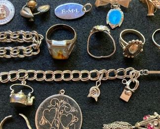 Assorted .925 Sterling Silver vintage jewelry including necklaces, bracelets, rings and earrings