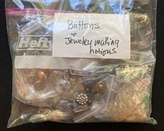 Lots of vintage buttons and jewelry making notions