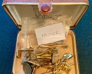 Vintage Kreisler tie clips and cufflinks