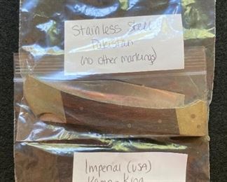 Vintage stainless steel (Pakistan) pocket knife; vintage Imperial (USA) Kamp-King pocket knife