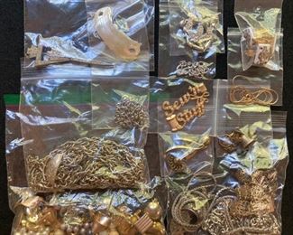 Vintage costume jewelry and jewelry parts