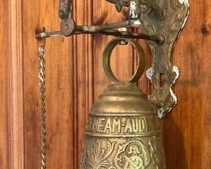 Vintage Catholic monastery brass bell with hanger