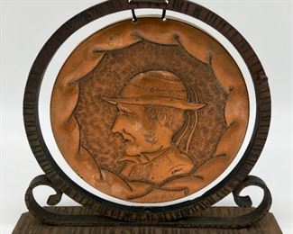 G. Lhoste copper table top gong "Croix de Vie"