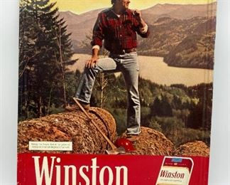 Vintage 1980 RJ Reynolds Tobacco Co. Winston cigarettes metal advertising sign