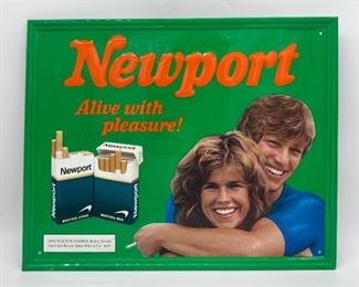 Vintage 1987 Lorillard, Inc. Newport cigarettes metal advertising sign 