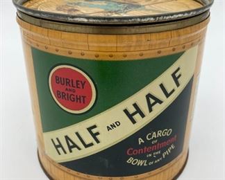 Vintage The American Tobacco Company Inc. Burley and Bright Half and Half tobacco metal cannister 
