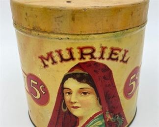 Muriel Senators 5 cent straight cigar metal cannister 