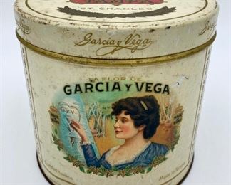 Vintage Garcia y Vega Bonded Havana cigars metal cannister 