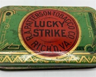Vintage R.A. Patterson Tobacco Co. (VA) Lucky Strike tobacco metal box