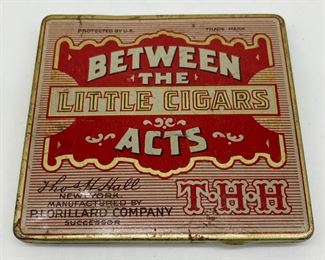 Vintage P. Lorillard Co. Thomas H. Hall Between the Acts little cigars metal box