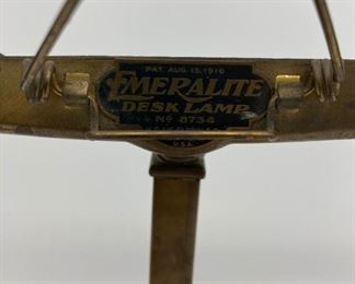 Vintage Emeralite brass lamp