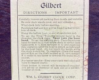 Vintage Gilbert mantel clock