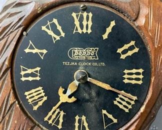 Antique Tezjka Clock Co. Ltd. Poppo owl wall clock (made in Occupied Japan)
