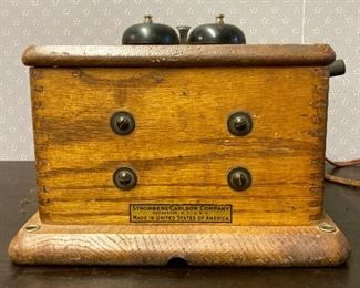 Antique wooden Western Electric Company hand crank wall phone