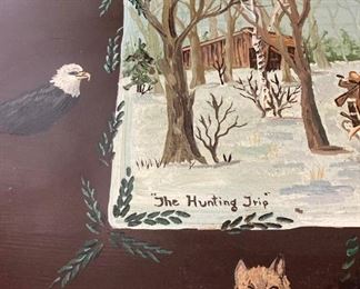 Antique metal dresser with mirror