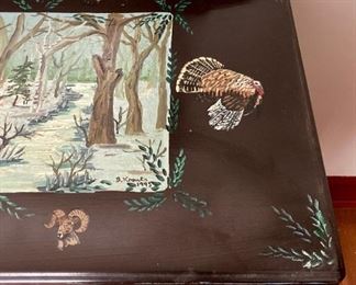 Antique metal dresser with mirror