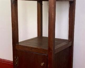 Vintage wooden frame lamp and cabinet