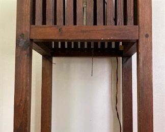 Vintage wooden frame lamp and cabinet