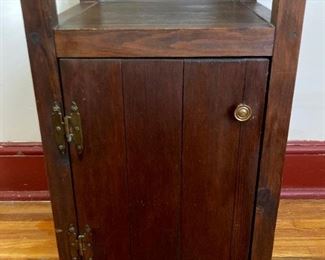 Vintage wooden frame lamp and cabinet