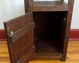 Vintage wooden frame lamp and cabinet