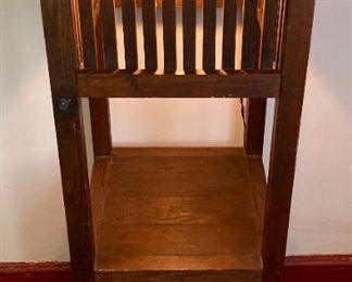 Vintage wooden frame lamp and cabinet