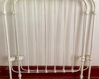 Antique white metal single headboard & footboard
