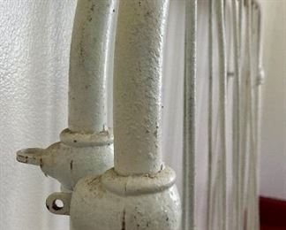 Antique white metal single headboard & footboard