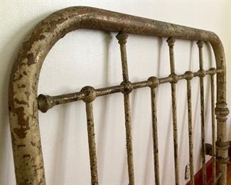 Antique brass headboard & footboard with casters
