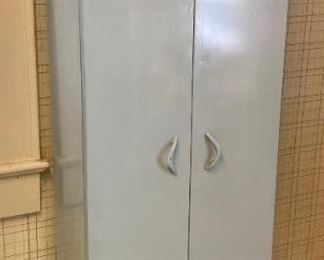 Vintage metal 2-door storage cabinet