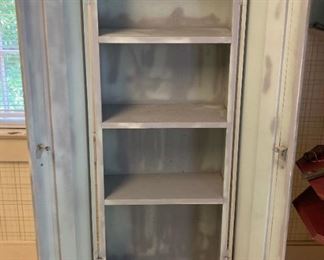 Vintage metal 2-door storage cabinet