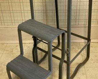 Antique folding metal stepstool