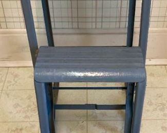 Antique folding metal stepstool