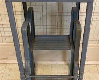 Antique folding metal stepstool