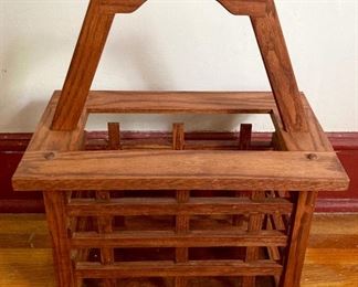 Vintage wooden magazine rack