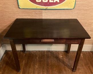Antique wood table with drawer