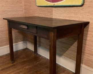Antique wood table with drawer