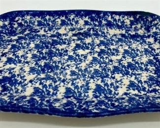 Vintage blue and white spongeware