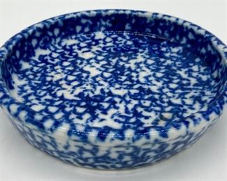 Vintage blue and white spongeware bowl