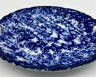 Vintage 10" blue and white spongeware