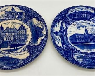Vintage English pottery: Views of Albany, NY State Capitol and Souvenir of New York