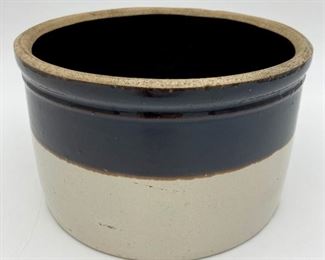 Antique brown & white crock