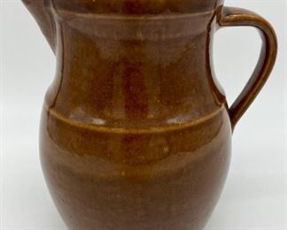 Antique stoneware amber pitcher