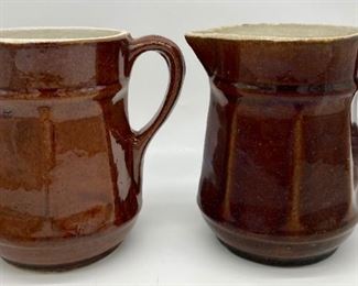 Stoneware amber octagonal pitchers