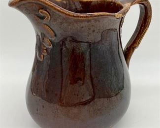 Stoneware amber large pitcher