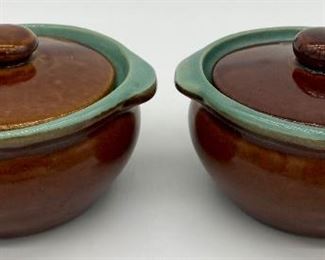 Small soup crocks with lids