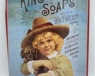 W & H Walker "King of Soaps" (Pittsburg, PA) metal advertising sign (reproduction)