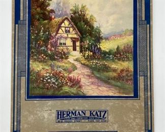 Vintage 1934 Herman Katz Furniture, Troy, NY advertising calendar